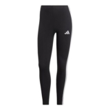 Adidas Womens Essentials 3-Stripes Cotton Leggings, Black/White, S