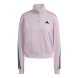 Adidas Womens Iconic 3-Stripes Snap Track Jacket, Preloved Fig/black, XL