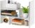 Adjustable Desktop Bookshelf Expandable Wooden Desk Organiser, Small Desktop Storage Rack for Books, Office Supplies, Space-Saving Bookcase for Home Office (White)