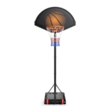 Adjustable Height Kids Basketball Hoop with 32 Fan-Shaped Backboard, Portable