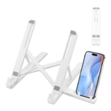 Adjustable Laptop Stand for Desk, ABS & Silicone Foldable Riser with Ventilated Cooling & Phone Holder Via Haul Global