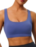 Adjustable Sports Bras for Women Medium Support U-Neck Workout Yoga Bra with Sewn in Pads Cut-Out Y-Back Gym Tops
