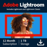 Adobe Lightroom with Lightroom Classic 1 TB, AI-assisted Photo Editor, 1 Year, PC/Mac, Digital Download (Prime Members Price Only)