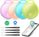 Air Tracker Tag 4-Pack: Tracker Item Finder For Apple Find My APP (iOS Only), 120dB Alarm Volume, Replaceable Battery, IP68 Waterproof, For Locate Keys, Luggage, Handbags, Wallets, Includes Lanyard.
