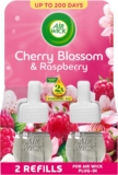 Air Wick Cherry Blossom & Raspberry Liquid Electrical Twin Refill 19ml, Lasts for up to 100 Days per Refill, Air Freshener