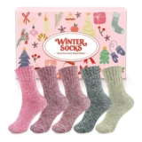 Airabc Thermal Winter Socks for Women, 5 Pairs