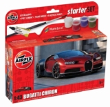 Airfix Starter Set – A55005 Bugatti Chiron Model Building Kit – Set Includes Decals, Humbrol Acrylic Paints, Brush & Poly Cement