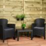 Akita 3 Piece Grey Rattan Effect Garden Set – Free Click & Collect
