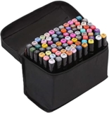 Alcohol Markers Permanent Marker Pens, Dual Tip Artist Marker Set with Carrying Bag, Quick Dry Oil-Based Markers for Drawing, Sketching, Illustration & Design (80 Colors)