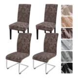 Alishomtll Dining Chair Covers Set of 4 Dark Brown Velvet