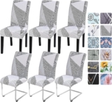 Alishomtll Dining Chair Covers Set of 6 Stretch Chair Slipcovers Swing Chair Elastic Removable Washable Dining Room Chair Covers Protector for Kitchen Banquet Hotel Restaurant (Line, 6pcs)
