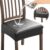 Alishomtll PU Chair Seat Covers for Dining Room Set of 4, Stretch Leather Waterproof Chair Seat Slipcovers, Removable Washable Dining Chair Covers Kitchen Seat Protector (Rear-Covered, 4pcs Black)