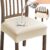 Alishomtll PU Chair Seat Covers for Dining Room Set of 6, Stretch Leather Waterproof Chair Seat Slipcovers, Removable Washable Dining Chair Covers Kitchen Seat Protector (Rear-Covered, 6pcs Beige)