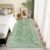 Alishomtll Vintage Green Oriental Floral Area Rug, 60×180 cm Carpet Anti-Slip Soft Faux Wool Rugs, Washable Large Carpets Durable Floor Carpets Runner for Bedroom Living Room