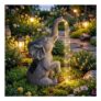 Alivio Solar Elephant Statue Garden Figurine with Glowing LED Lights for Lawn