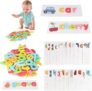 Alphabet Flash Cards Toys, Puzzle Game Wooden Alphabet, Spelling Learning Toy for Kids, Kid Alphabet Spell Educational Game Toy, Preschool Vocabulary Spelling for 2-5 Year Old Boys Girls