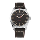 Alpina Startimer Mens Steel Case & Dark Brown Leather Strap Watch
