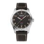 Alpina Startimer Mens Steel Case & Dark Brown Leather Strap Watch