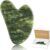 Alyvisun Natural Green Jade Gua Sha Tool, Face, Neck and Body Massage Stone, Facial Massage Board for Relieving Puffiness and Jawline Improving with User Manual, Skincare Gift for Women