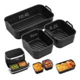 Alyvisun Silicone Air Fryer Liners, 3-Pack (1×10.4L 2×5.2L)