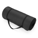 Amazon Basics 1 Inch Extra Thick Workout Exercise Yoga Mat with Carrying Strap – Black