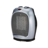 Amazon Basics 1800 Watt Oscillating Ceramic Space Heater with Adjustable Thermostat – Silver