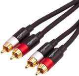 Amazon Basics 2 RCA Audio Cable, or Amplifier, Gold-Plated Plugs, 1.22m, Black