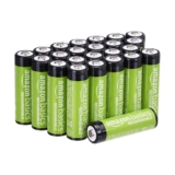 Amazon Basics 24-Pack Rechargeable AA NiMH Batteries, 2000mAh, 1.2V, Recharge up to 1000x Times, Pre-Charged