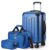 Amazon Basics 3-Piece Hardside Carry-On Luggage Set with Tote & Travel Bag, Expandable, Navy Blue (Rose Gold £62.36)