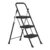 Amazon Basics 3-Step Folding Ladder, Fully Assembled Steel Structure with Anti-Slip Feet, Maximum Load Capacity 150kg, Black