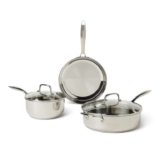 Amazon Basics 5-Piece Stainless Steel Cookware Set, Pots and Pans with Lids, Induction Compatible – 9 Piece £59.99 – 11 Piece £74.87