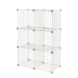 Amazon Basics 6 Cube Wire Grid Stackable Storage Shelves, 66 x 32 x 96.5 cm, White