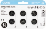Amazon Basics 6-Pack CR2025 Lithium Coin Cell Battery, 3 Volt, Long Lasting Power, Mercury-Free with Prime