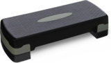 Amazon Basics Aerobic Exercise Step Platform, Adjustable Workout Stepper At Home, 68.58cm, Black/Grey