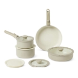Amazon Basics Ceramic Nonstick Pots and Pans Set with Detachable Handle, 11-Piece Stackable Set