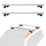Amazon Basics Cross Rail Roof Rack, 132 cm, Fits up to 117 cm Spans between Raised Side Rails with Gap, Pack of 2, Black/Silver – Prime Day