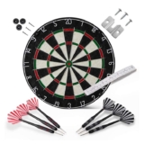 Amazon Basics Dartboard Set with 6 Steel Tip Darts