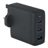 Amazon Basics Fast Charging USB C Nano GaN Wall Charger, 120W 3-Port for Laptops Tablets Phones, Black