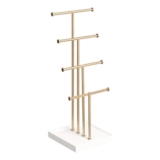 Amazon Basics Four-Tier Jewellery Tree Stand, White/Brass