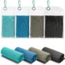 Amazon Basics Gym Cooling Towels for Neck and Face, Working Out, 102 cm x 31 cm, 4-Pack, Black/Gray/Aqua/Navy