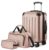 Amazon Basics Hardside Carry-On Spinner Luggage Set, 3-Piece, Carry-On Suitcase, Tote Bag, Compact Travel Bag