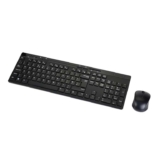 Amazon Basics MD023 Full-Sized Wireless Keyboard and Mouse Combo, 2.4 GHz USB Receiver, UK Layout, Black – Prime Day Deal