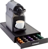 Amazon Basics Nespresso OriginalLine Coffee Pod Storage with 1 Drawer Holder, 50 Capsule Capacity, Black