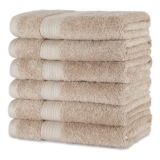 Amazon Basics Organic Cotton Hand Towels, 6-Pack, Taupe, 41×66 Cm – £9.99 S&S