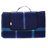 Amazon Basics Picnic Blanket with Waterproof Backing, 150 x 195 cm – Blue/White or Blue