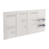 Amazon Basics Rectangular Metal Pegboard Kit 48 Pieces, Gray