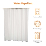 Amazon Basics Shower Curtain 180 x 180 cm, White