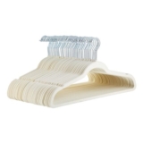 Amazon Basics Slim Velvet Non-Slip Suit Hangers, 50-Pack Ivory
