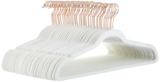 Amazon Basics Slim Velvet Non-Slip Suit Hangers, 50-Pack, Ivory/Rose Gold