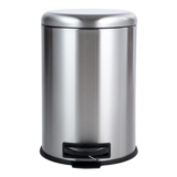 Amazon Basics Stainless Steel Dustbin, round Pedal, 20L, Silver